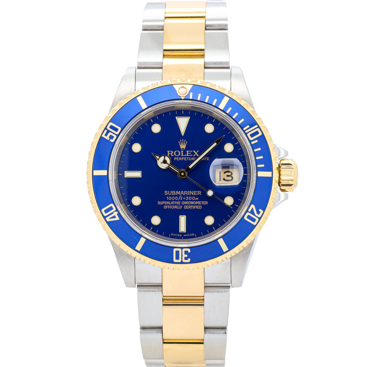 Rolex Submariner Date 40 16613 Edelstahl/Gold Blue Dial