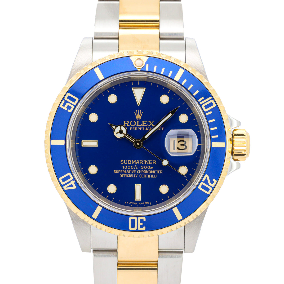 Rolex Submariner Date 40 16613 Edelstahl/Gold Blue Dial