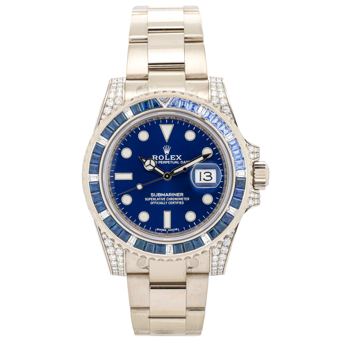 Rolex Submariner Date 40 116659SABR White Gold Diamond & Sapphier Bezel Blue Dial