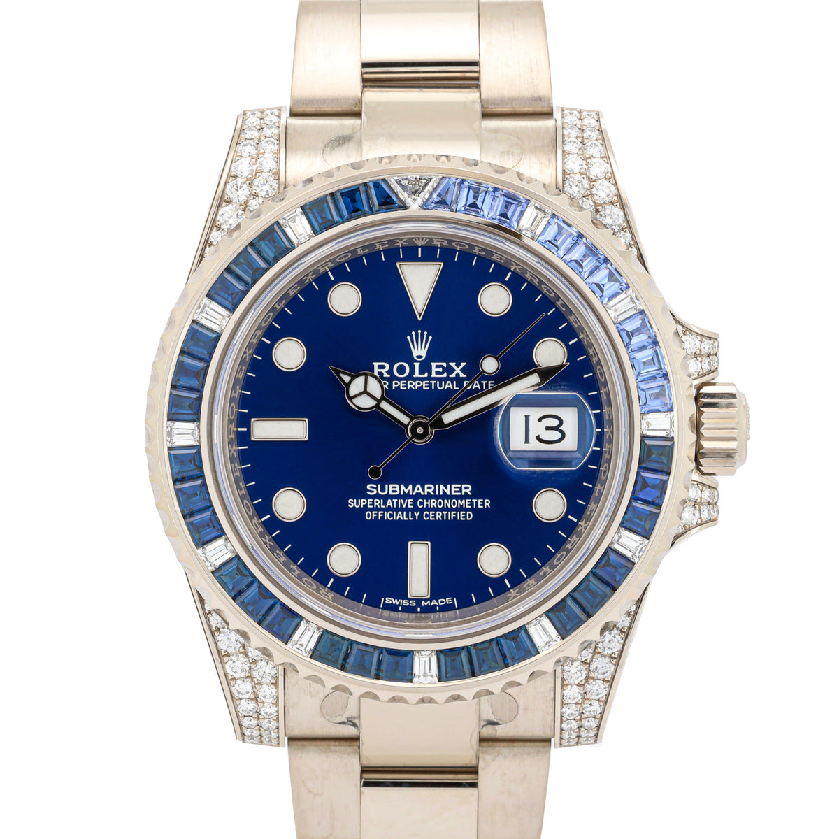 Rolex Submariner Date 40 116659SABR White Gold Diamond & Sapphier Bezel Blue Dial