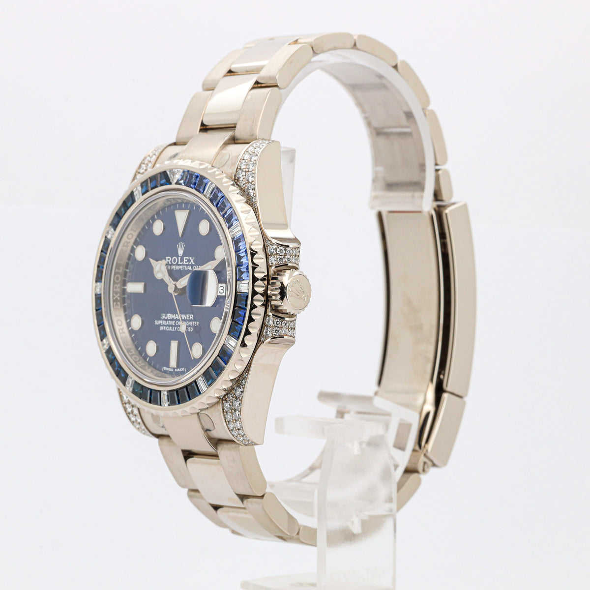 Rolex Submariner Date 40 116659SABR White Gold Diamond & Sapphier Bezel Blue Dial