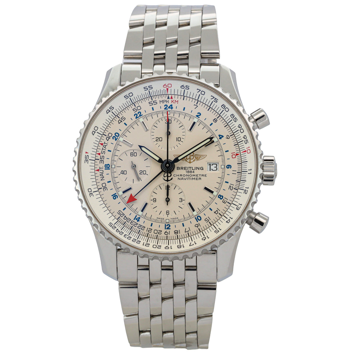 Breitling Navitimer World 46 A24322 Edelstahl 2018!