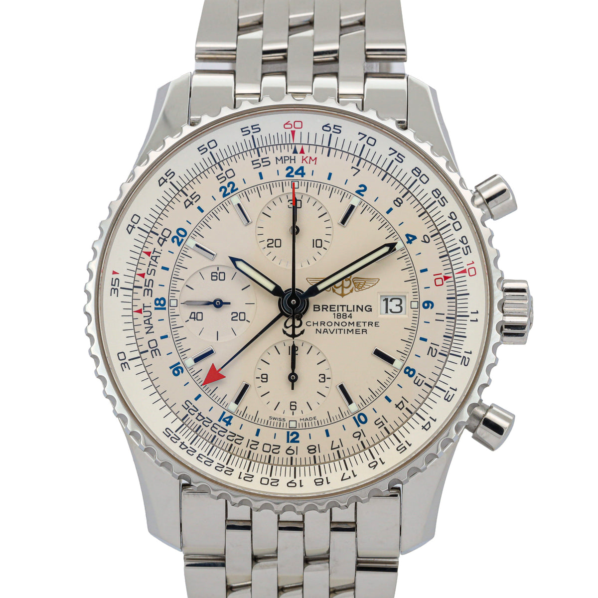 Breitling Navitimer World 46 A24322 Edelstahl 2018!