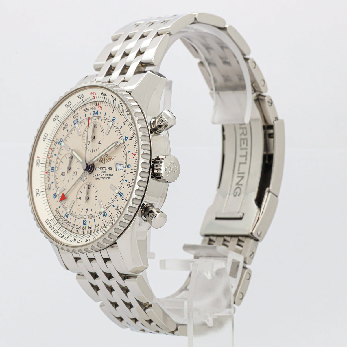 Breitling Navitimer World 46 A24322 Edelstahl 2018!