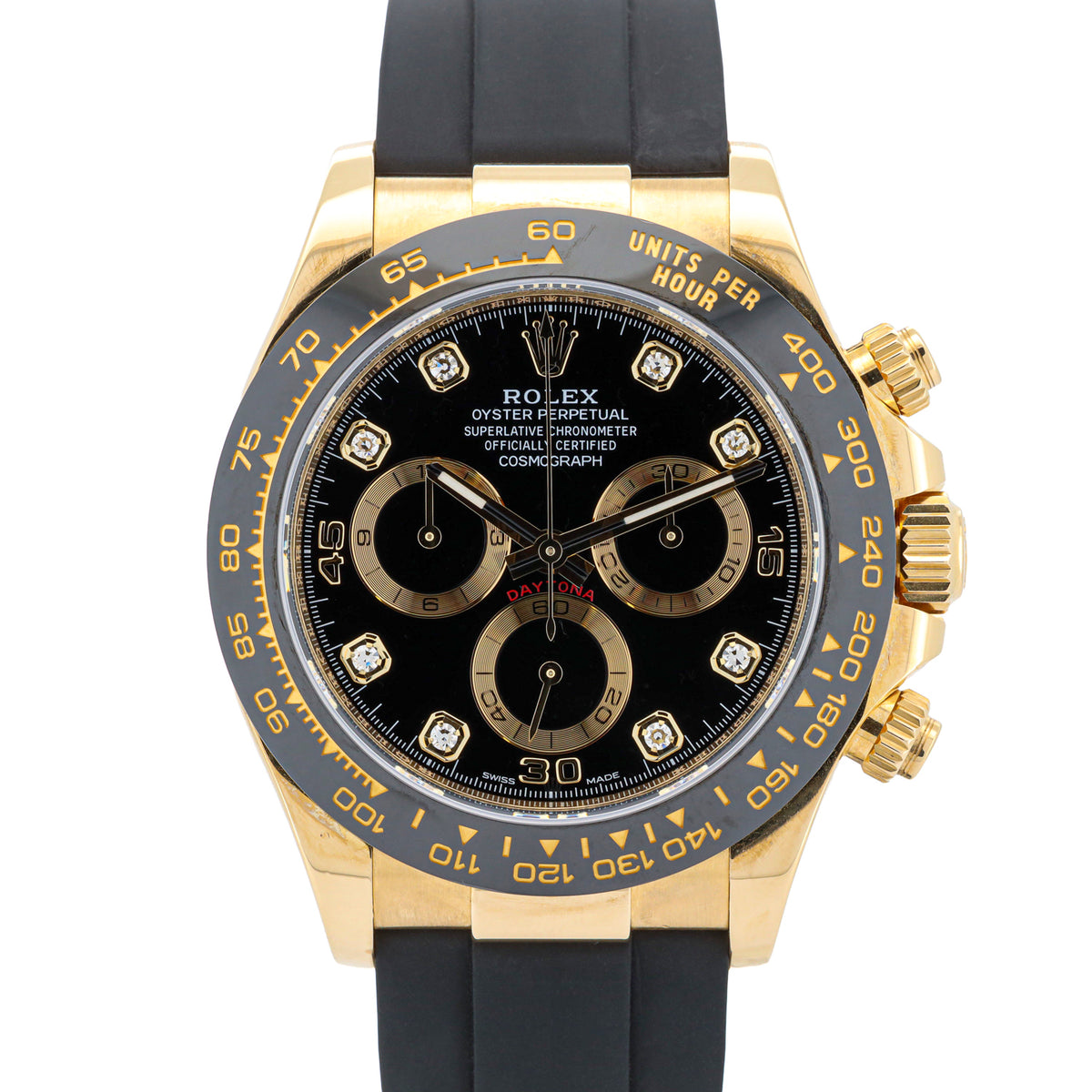 Rolex Daytona 40 116518LN Oysterflex (F) Black/Diamond - Dial 2022