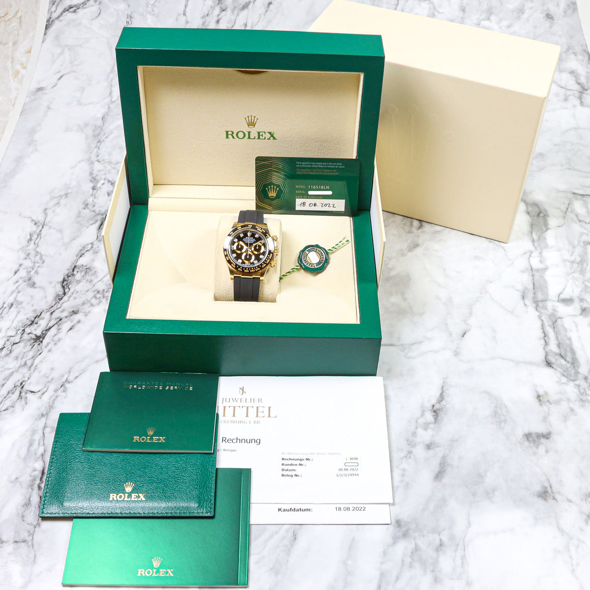 Rolex Daytona 40 116518LN Oysterflex (F) Black/Diamond - Dial 2022