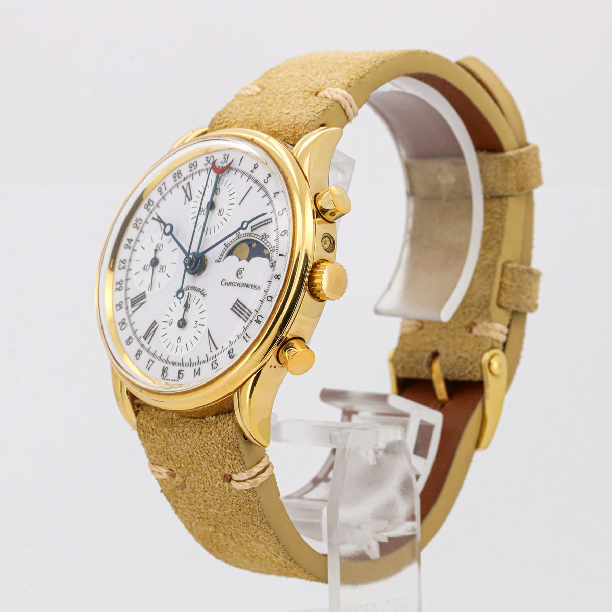 Chronoswiss Lunar 38 Ref. 77990 Mondphase Chronograph Vergoldet