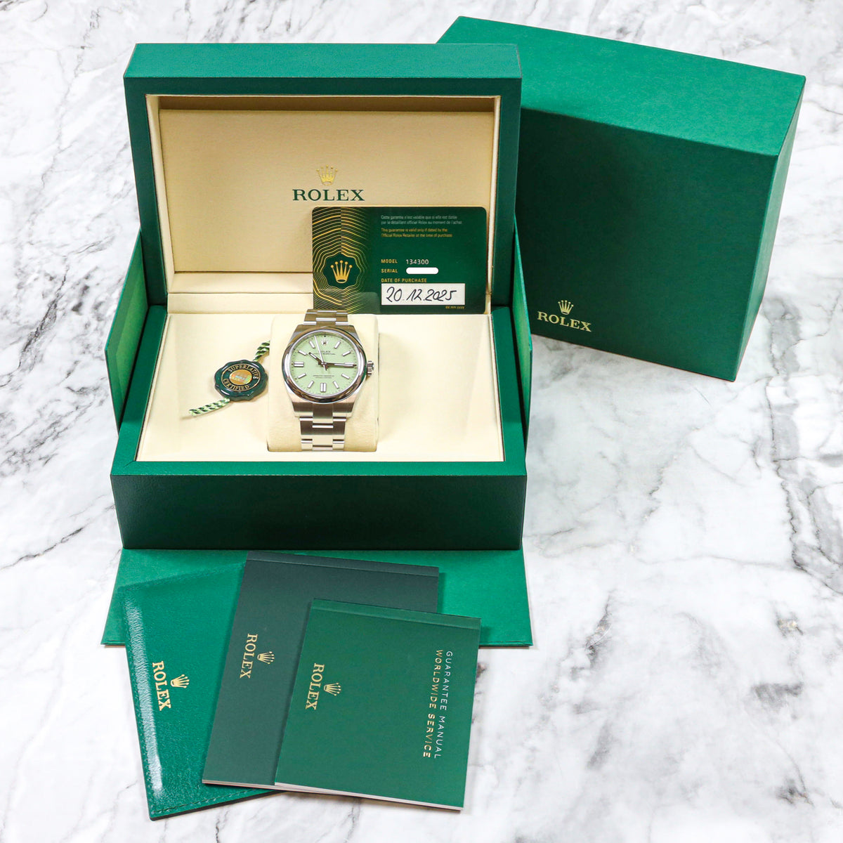 Rolex Oyster Perpetual 41 134300 Pistachio 12/25