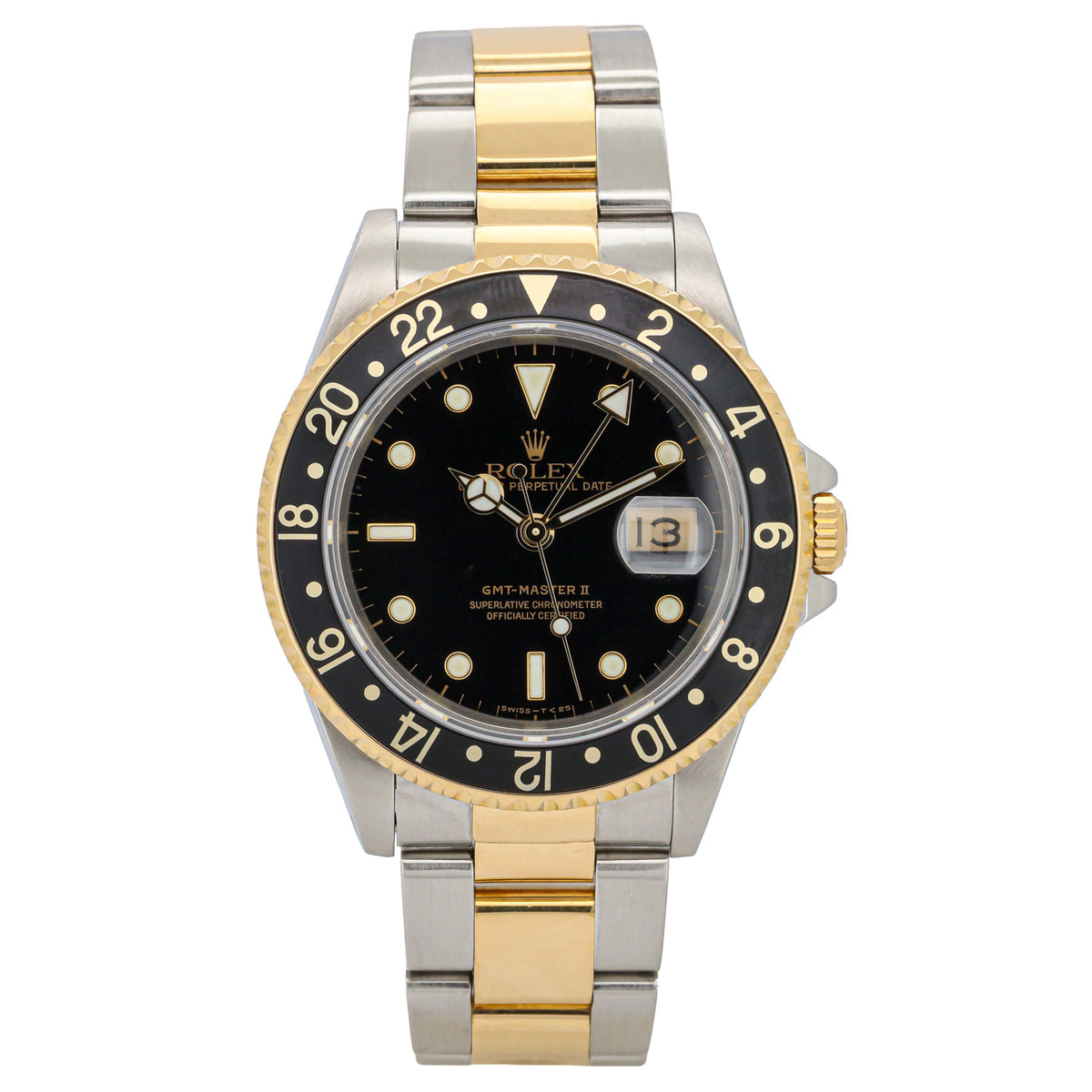Rolex GMT-Master II 16713 Stahl/Gold Black Dial Sn. L...