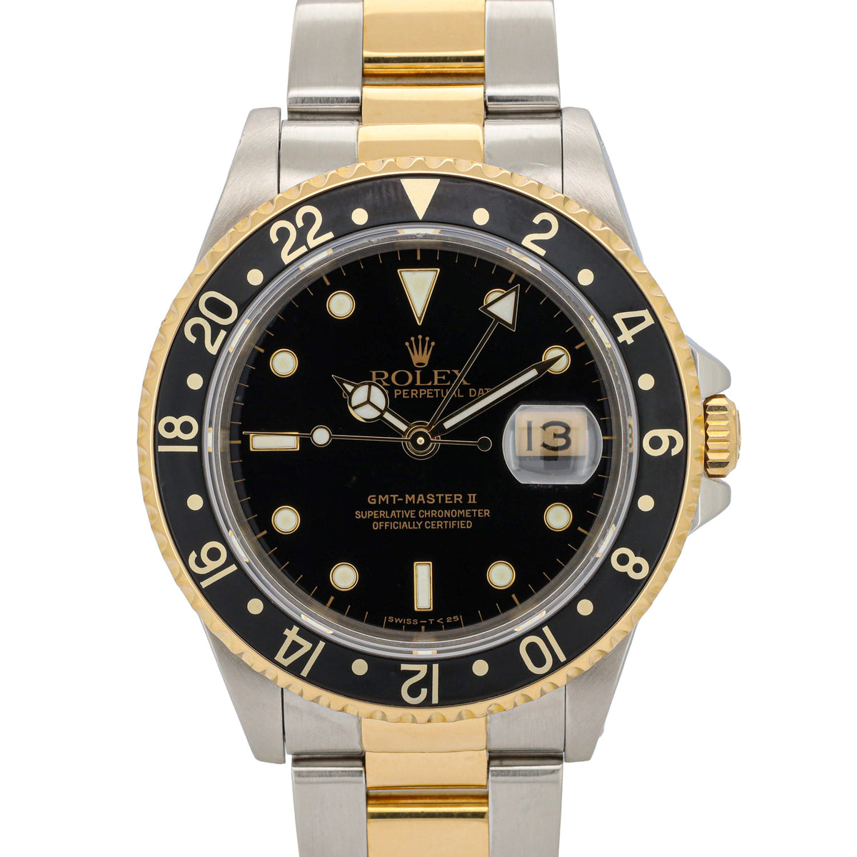 Rolex GMT-Master II 16713 Stahl/Gold Black Dial Sn. L...