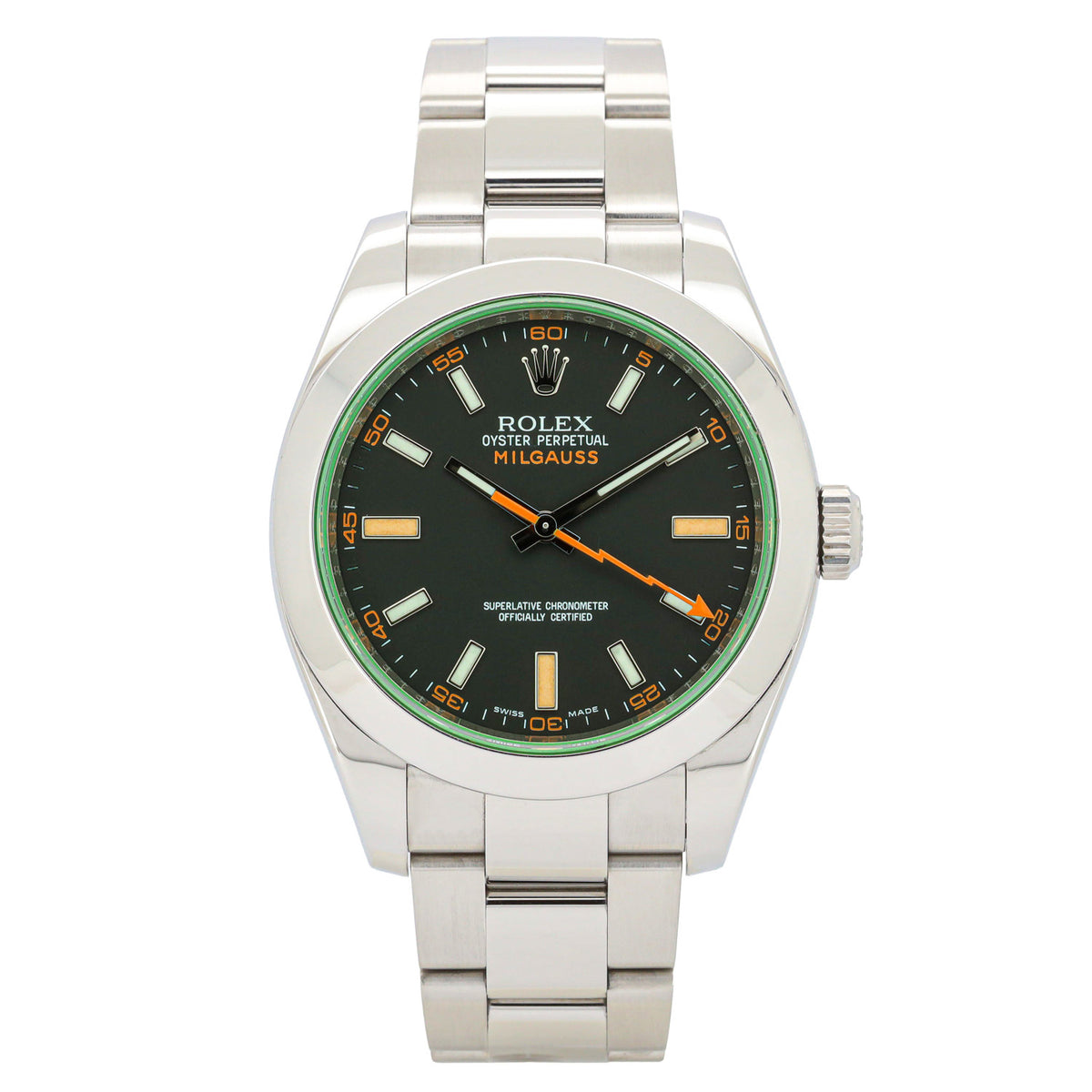 Rolex Milgauss 40 116400GV Green Dial Edelstahl LC 100 good Condition