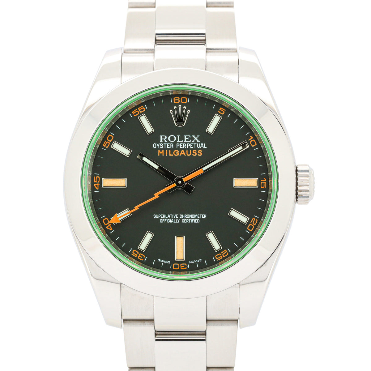 Rolex Milgauss 40 116400GV Green Dial Edelstahl LC 100 good Condition