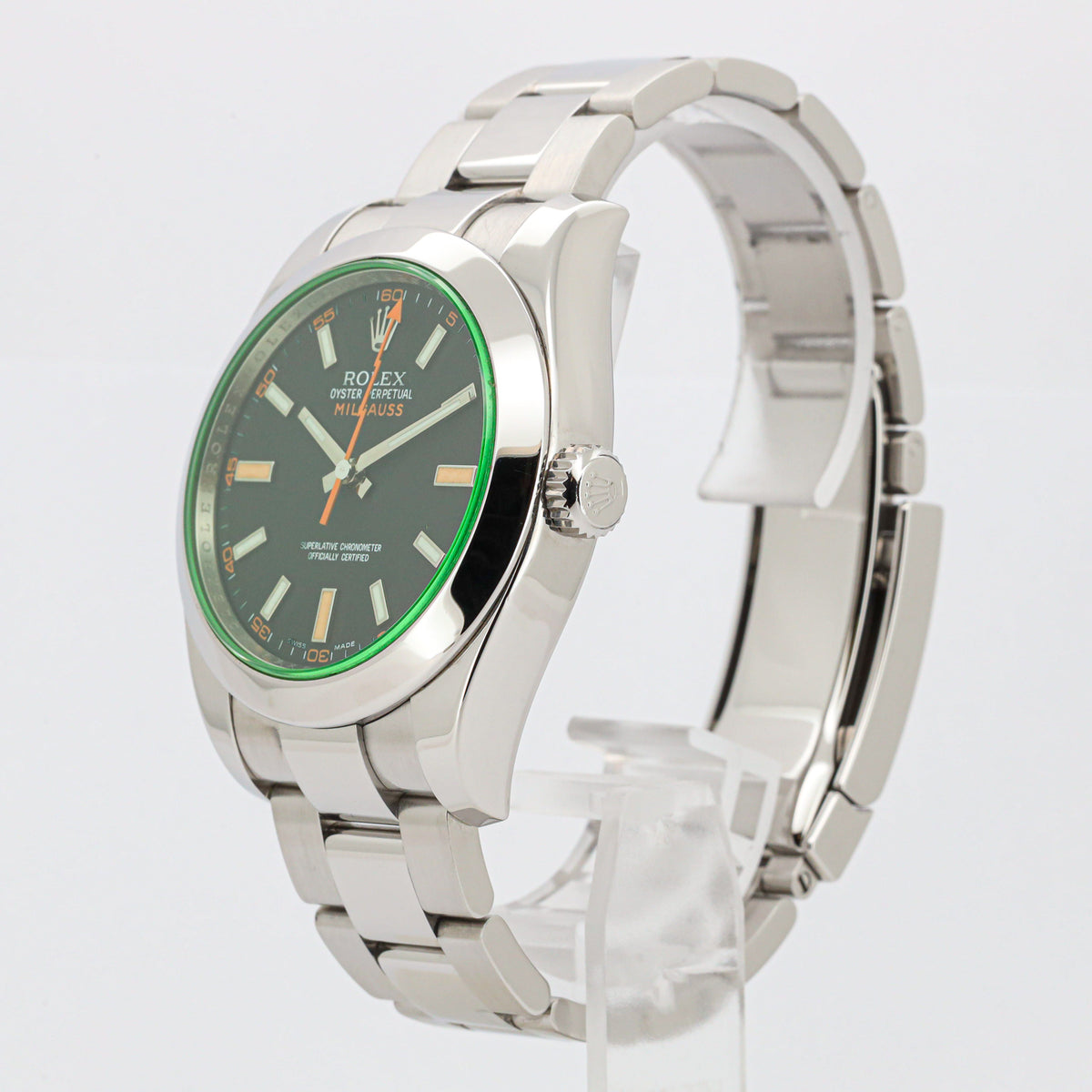 Rolex Milgauss 40 116400GV Green Dial Edelstahl LC 100 good Condition