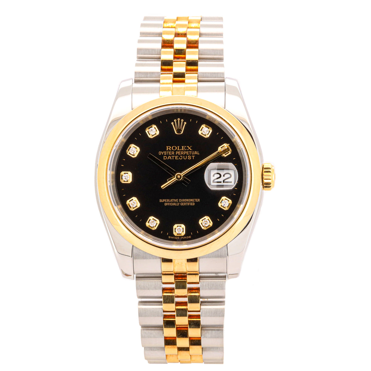 Rolex Datejust 36 116233 Stahl/Gold Black Diamond Dial