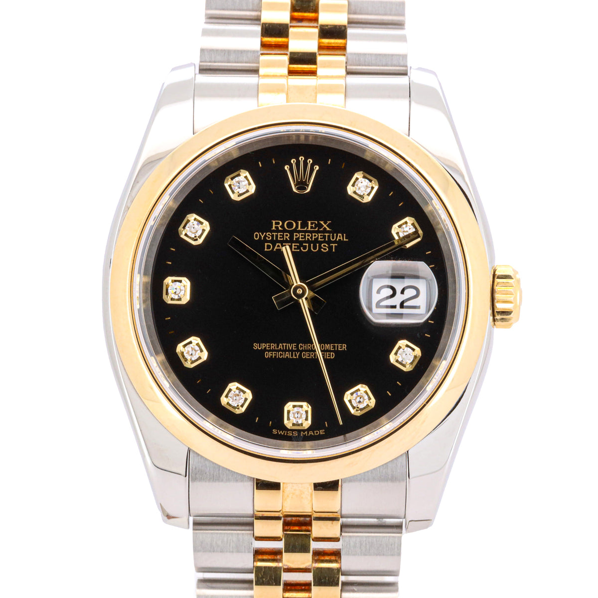 Rolex Datejust 36 116233 Stahl/Gold Black Diamond Dial