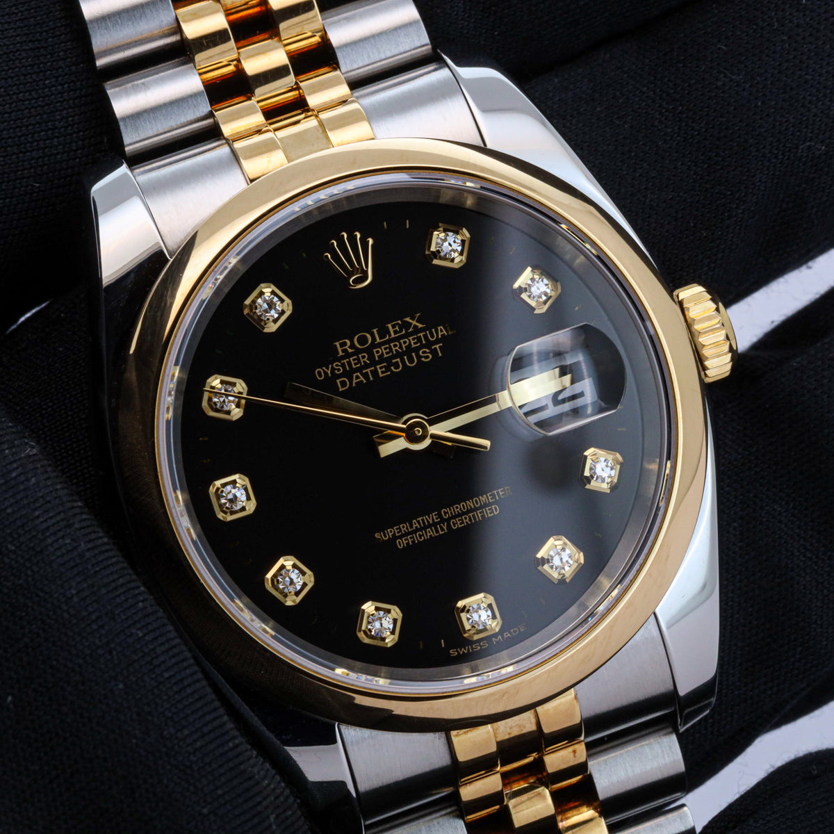 Rolex Datejust 36 116233 Stahl/Gold Black Diamond Dial