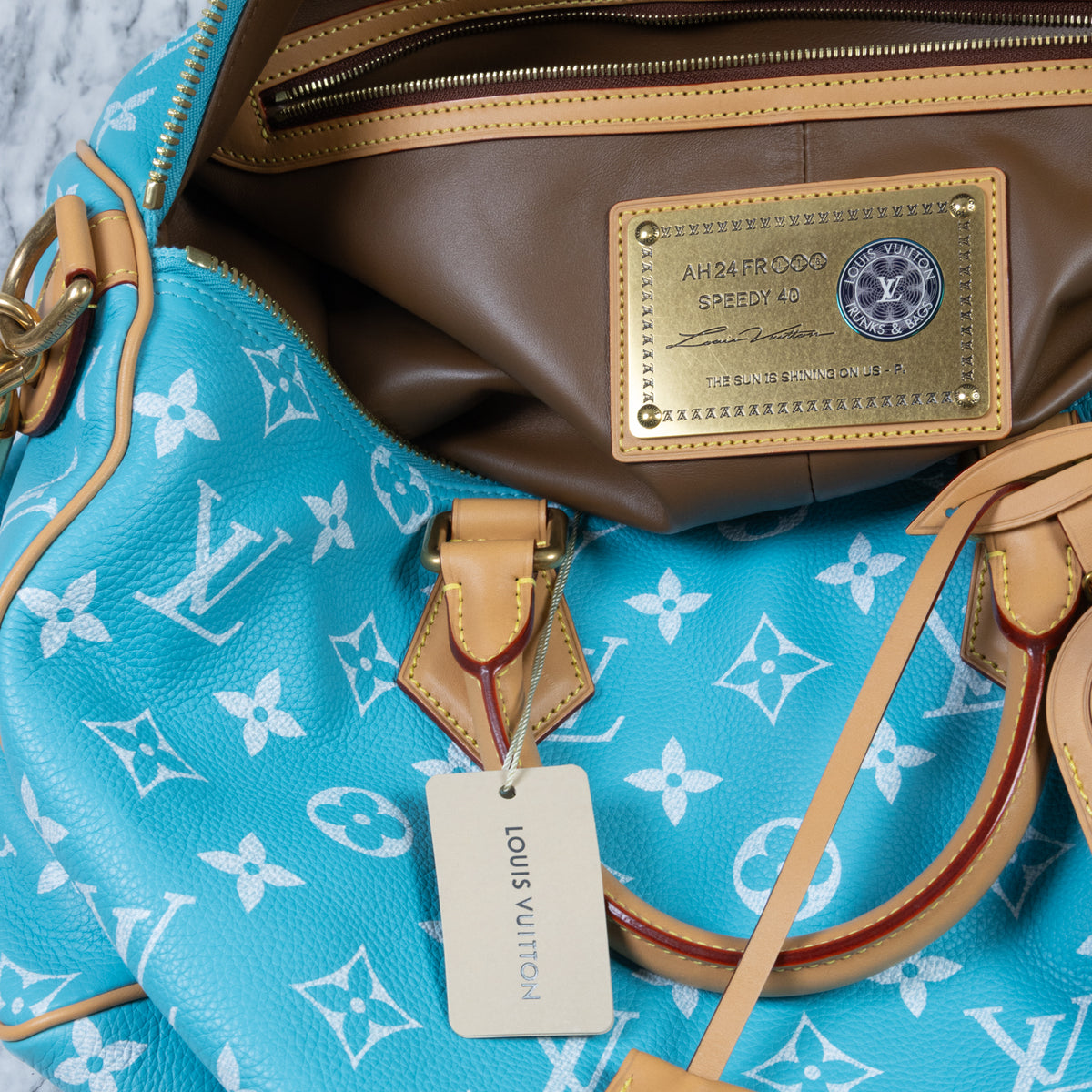 Louis Vuitton Speedy P9 40 mit Schulterriemen M11564 Turquoise