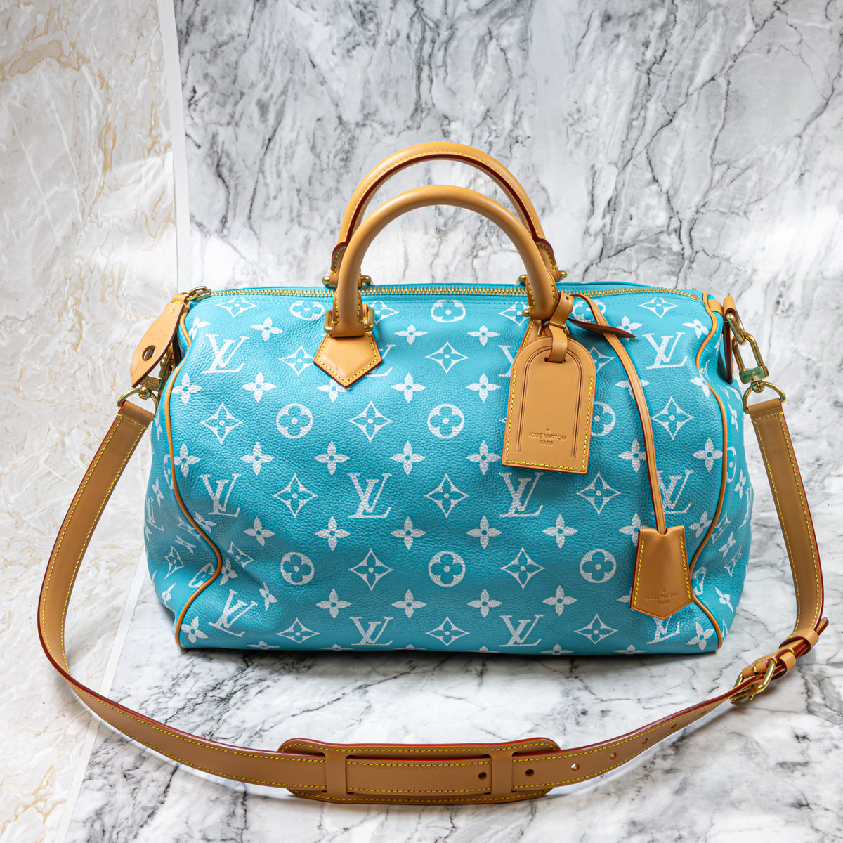 Louis Vuitton Speedy P9 40 mit Schulterriemen M11564 Turquoise