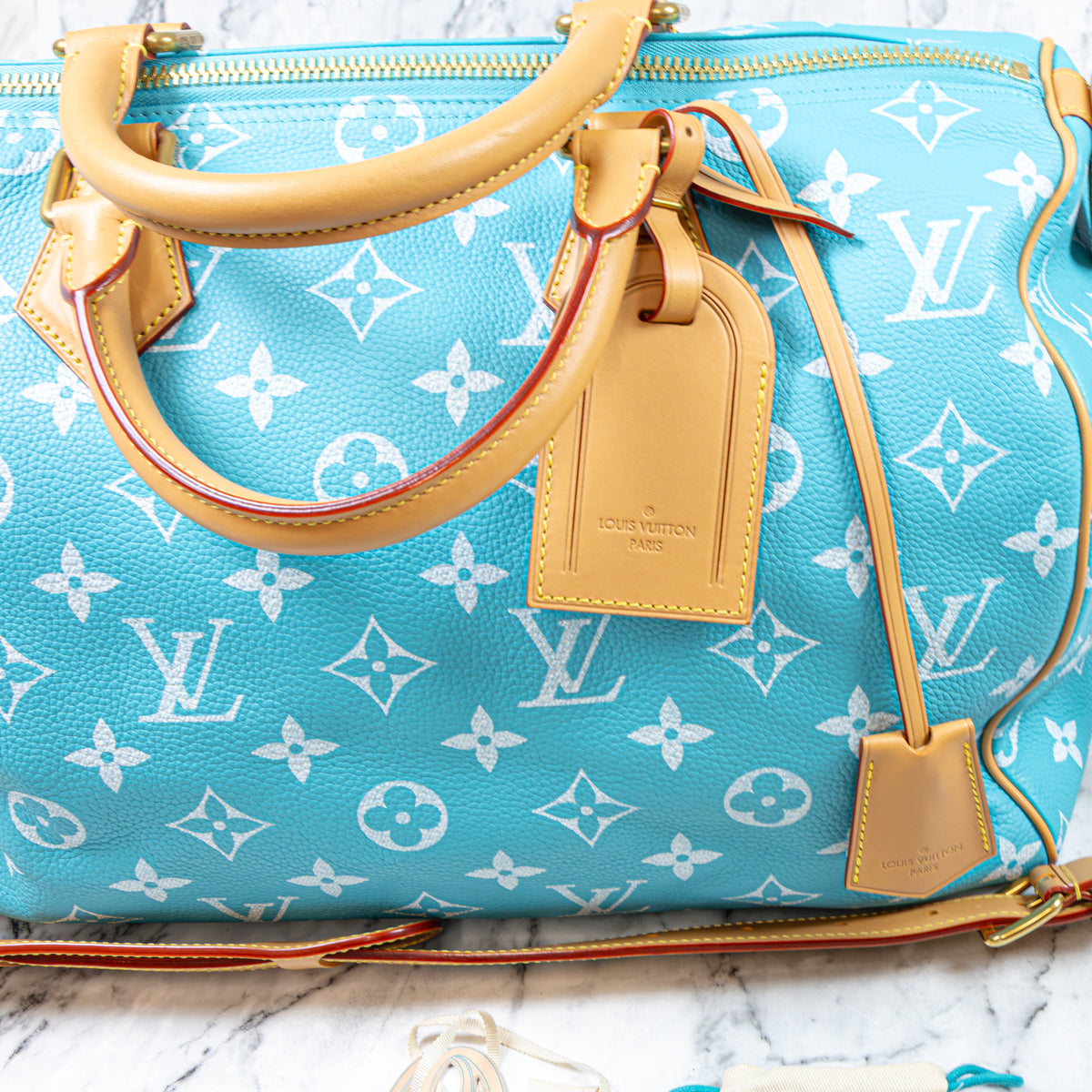 Louis Vuitton Speedy P9 40 mit Schulterriemen M11564 Turquoise
