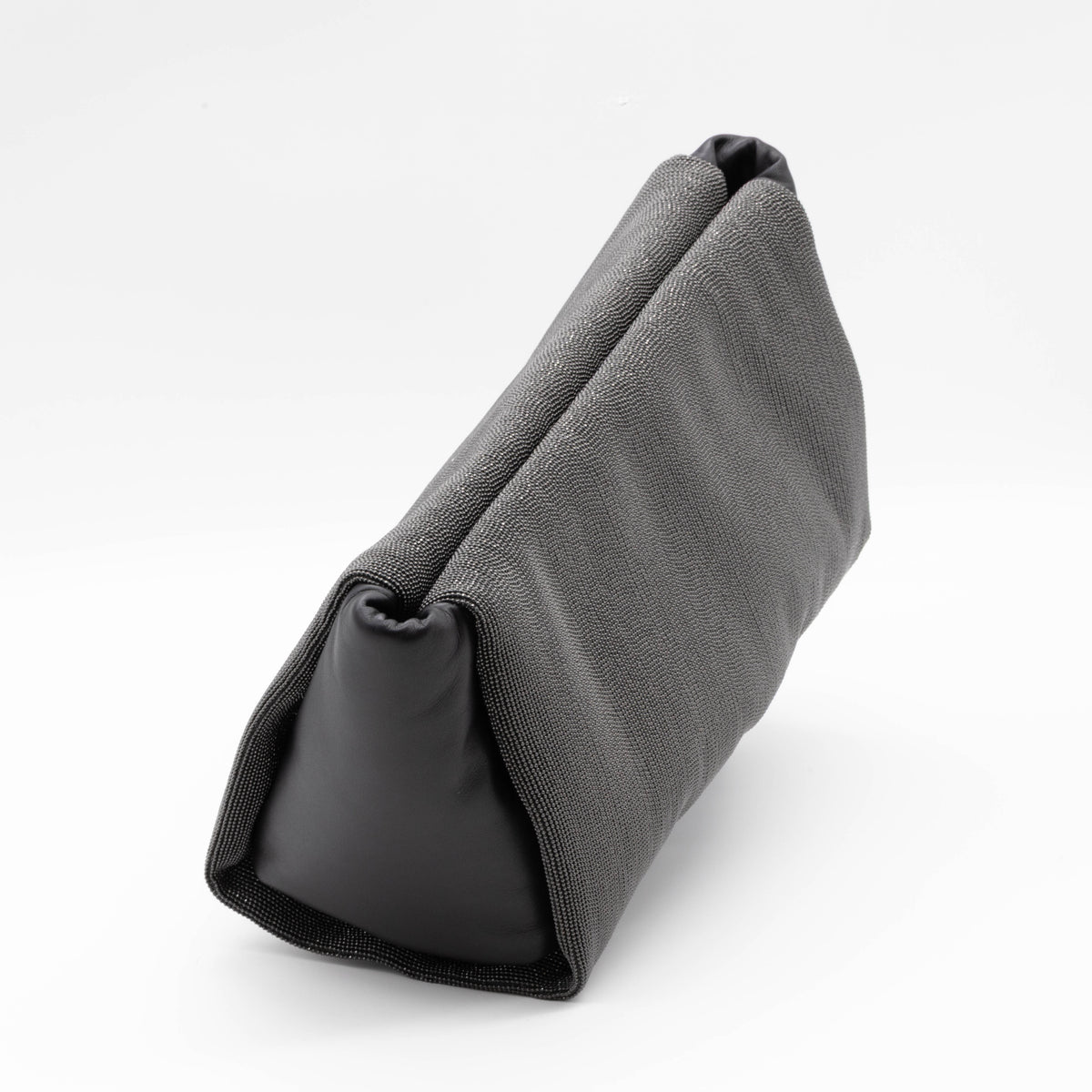 Brunello Cucinelli Monili Precious Jewelry Clutch Kalbsleder schwarz