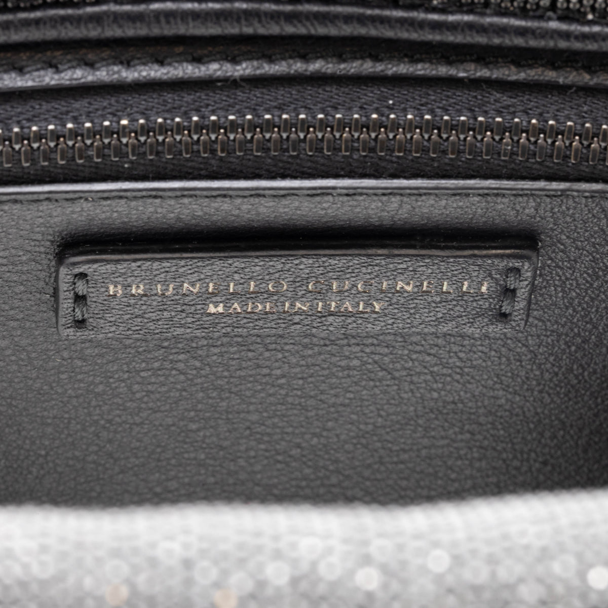 Brunello Cucinelli Monili Precious Jewelry Clutch Kalbsleder schwarz