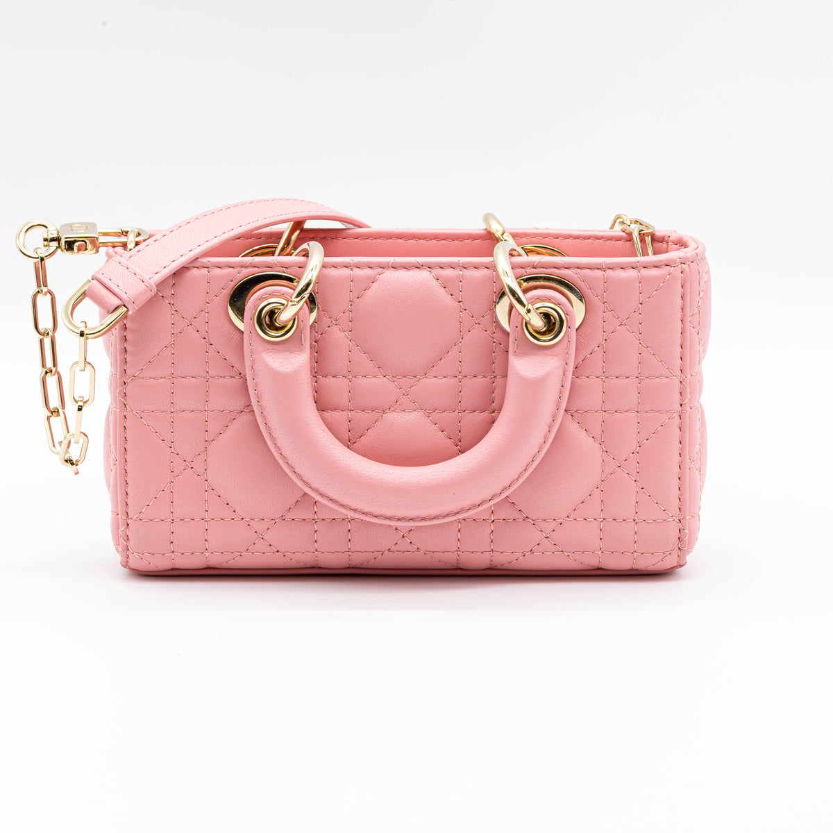 Christian Dior Lady D-Joy Micro Tasche Pink Cannage Lammleder Gold Neu