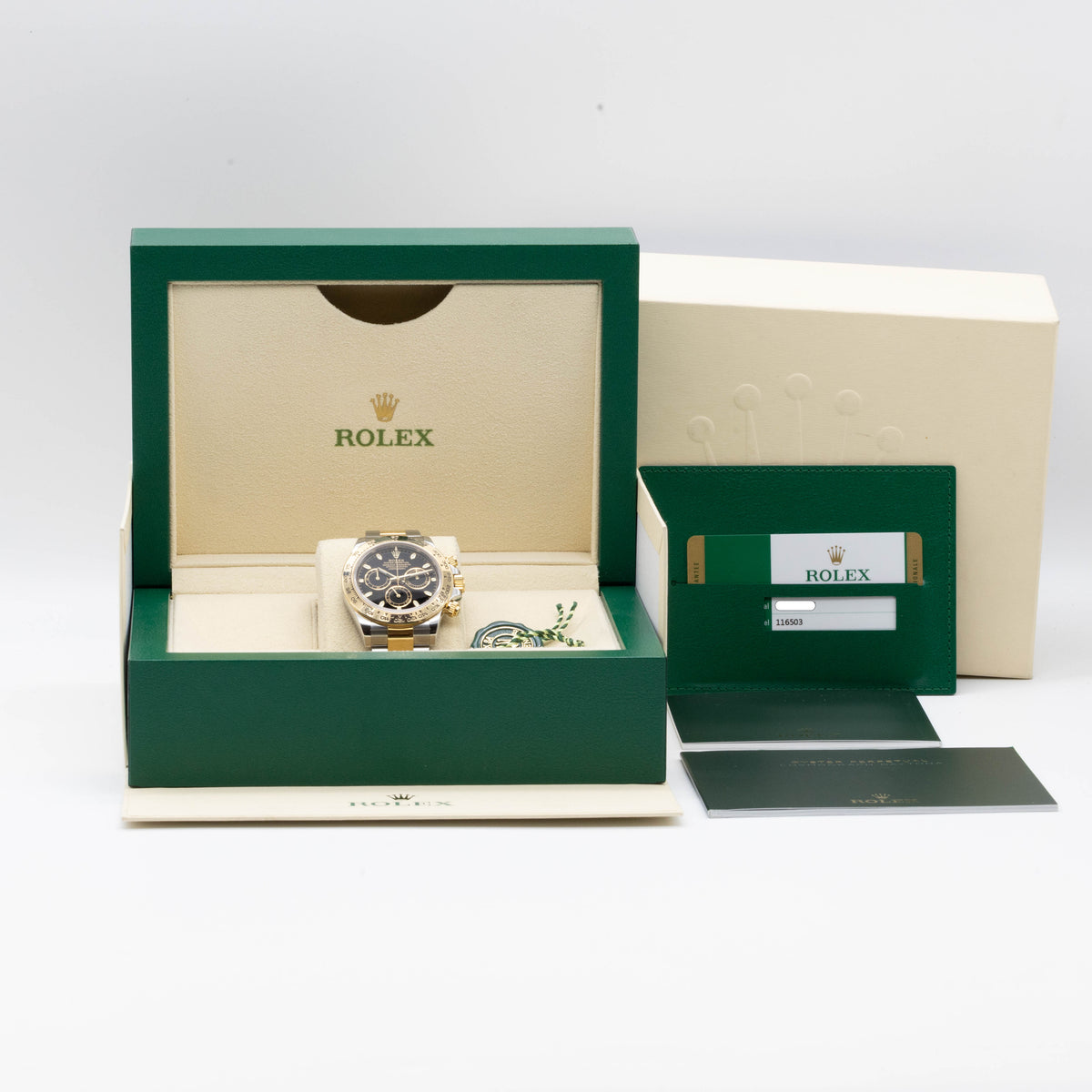 Rolex Daytona 116503 Black Dial Stahl Gold 2019 Full Set