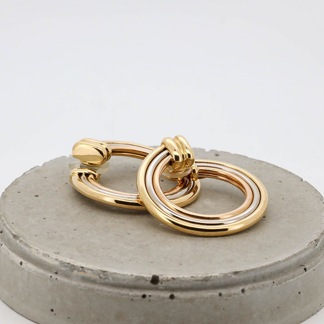 Cartier Trinity Vintage Ohrclips 750 Gold Tricolor Ohrringe Original
