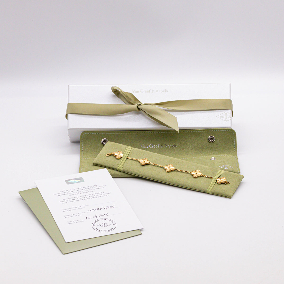 Van Cleef & Arpels Vintage Alhambra Armband 5 Motive 18K Gelbgold Guilloché