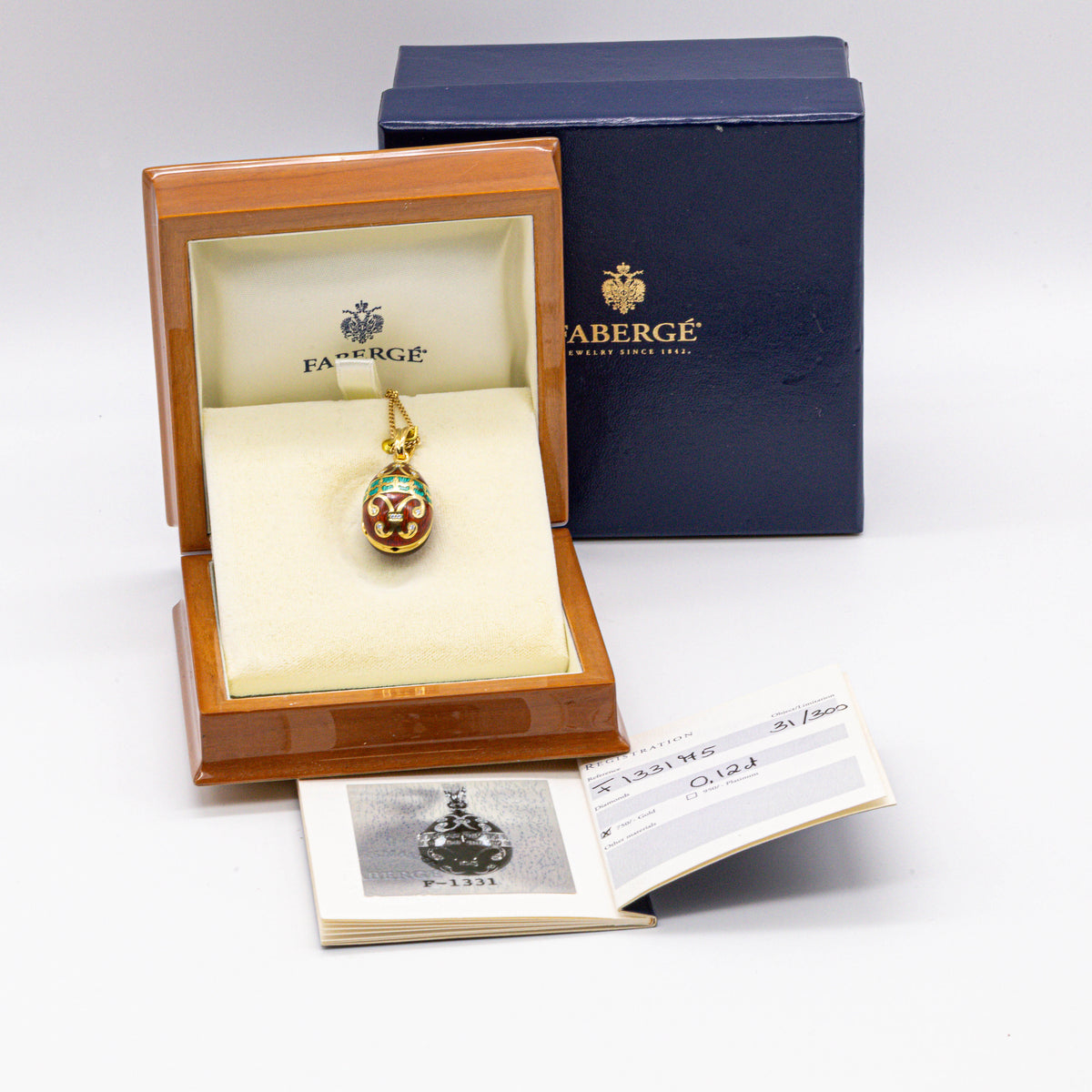 Faberge Anhänger Ei XL Zertifikat 750/18k  Emaille Brillanten F-133175