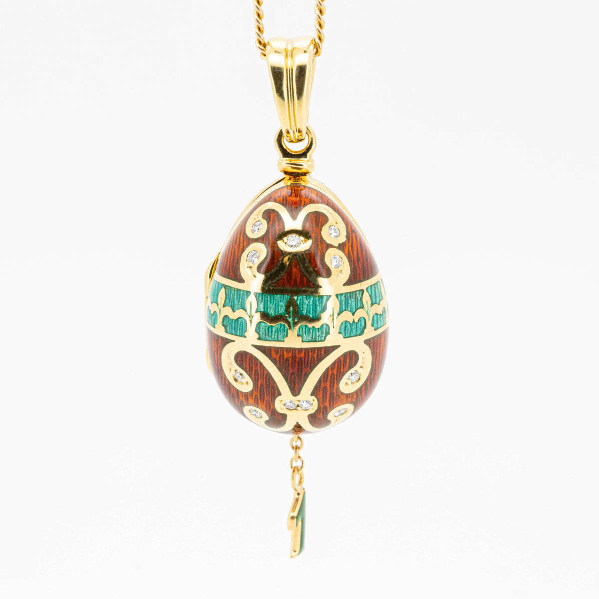 Faberge Anhänger Ei XL Zertifikat 750/18k  Emaille Brillanten F-133175