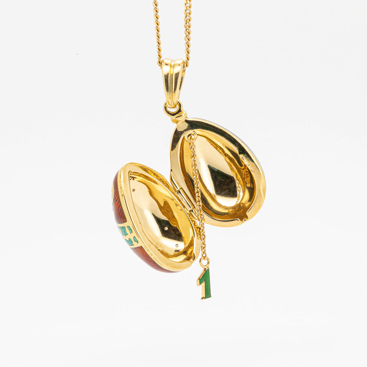 Faberge Anhänger Ei XL Zertifikat 750/18k  Emaille Brillanten F-133175