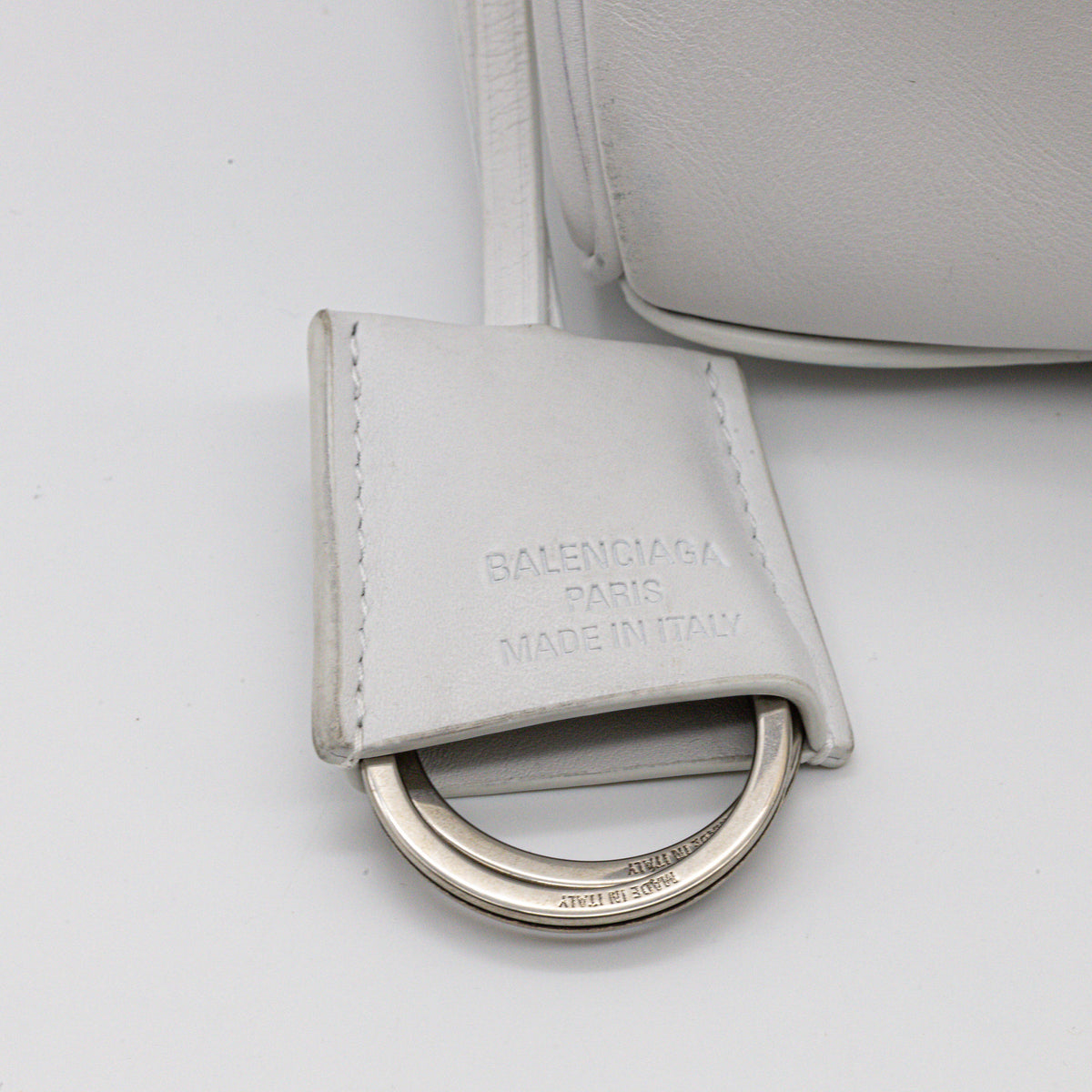 Balenciaga Rodeo Mini Handtasche Weiß Kalbsleder Top Handle Crossbody mit Riemen