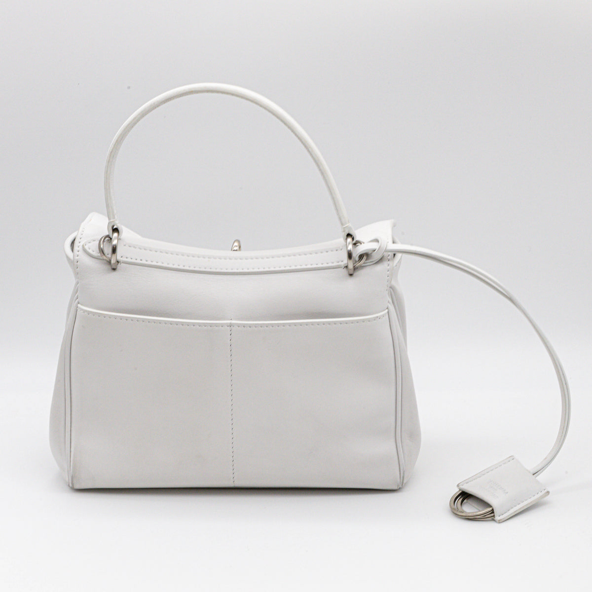 Balenciaga Rodeo Mini Handtasche Weiß Kalbsleder Top Handle Crossbody mit Riemen