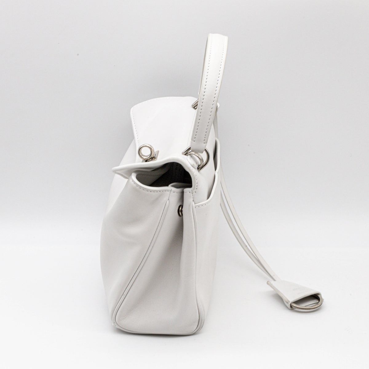 Balenciaga Rodeo Mini Handtasche Weiß Kalbsleder Top Handle Crossbody mit Riemen