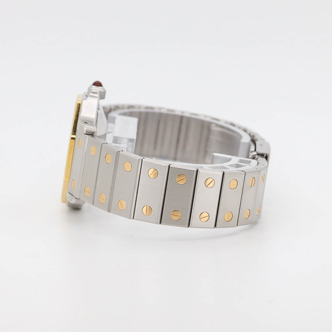 Cartier Santos Octagon 29mm 2966 Bordeaux Burgundy Stahl Gold