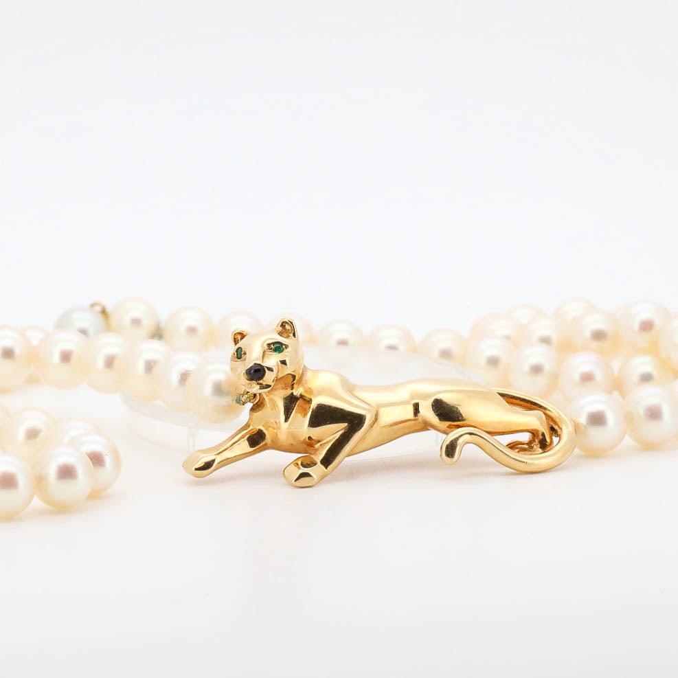 Original Vintage Cartier Panthere Perlenkette 750/18k
