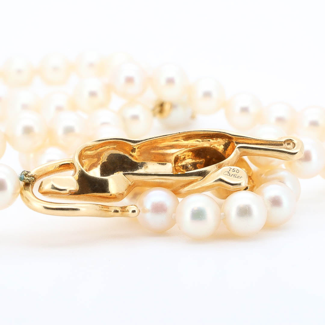 Original Vintage Cartier Panthere Perlenkette 750/18k