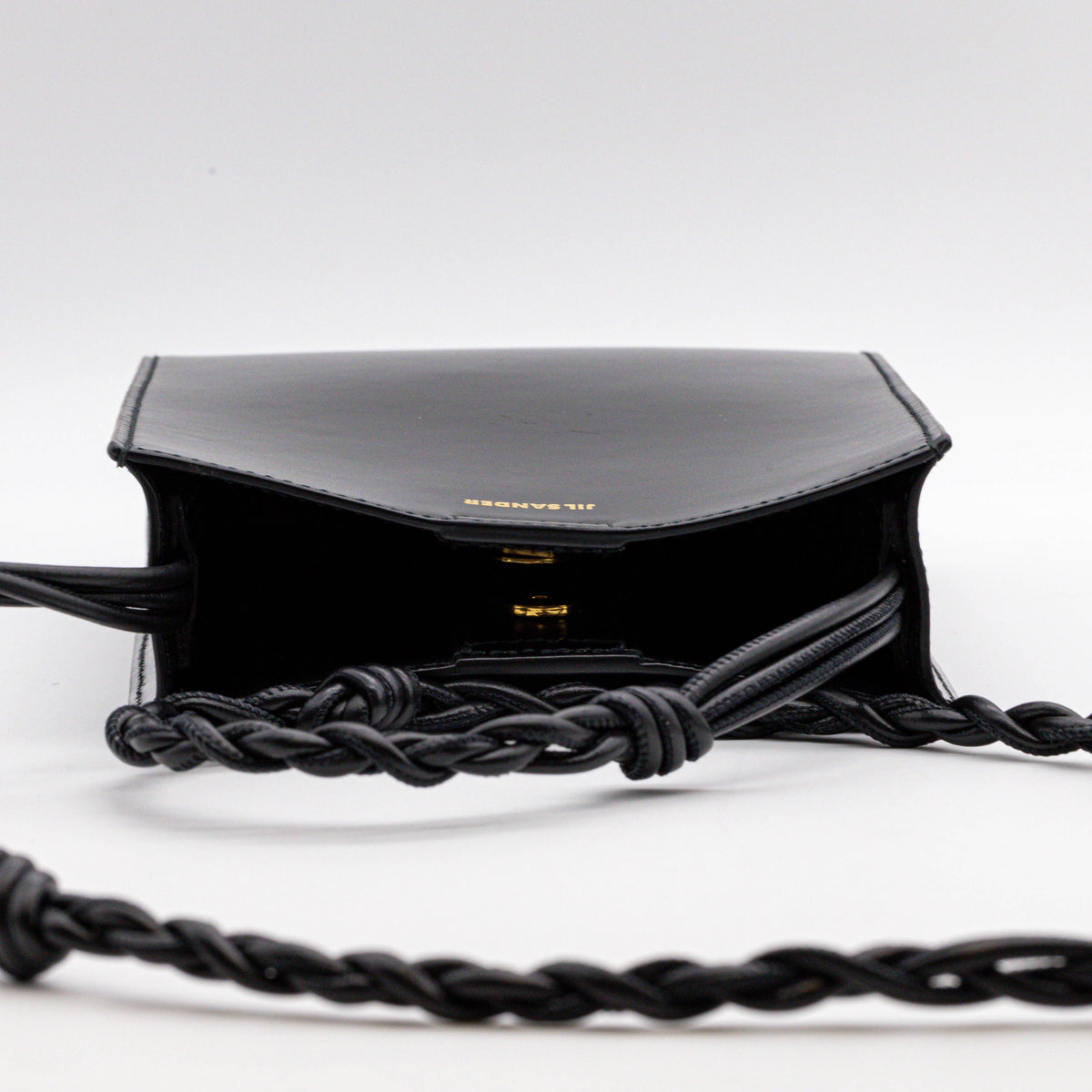 Jil Sander Small Tangle Bag Schwarz Leder Umhängetasche Crossbody