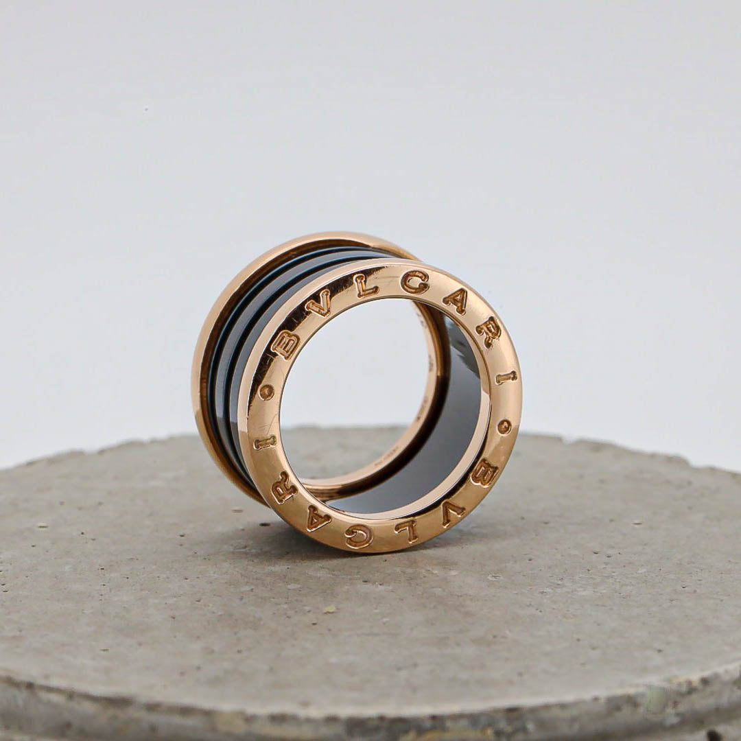 Bulgari B Zero 4 Band Ring Keramik Rosegold 750/18k 51 DifVS AFR1090