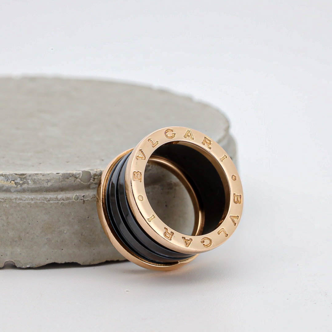 Bulgari B Zero 4 Band Ring Keramik Rosegold 750/18k 51 DifVS AFR1090