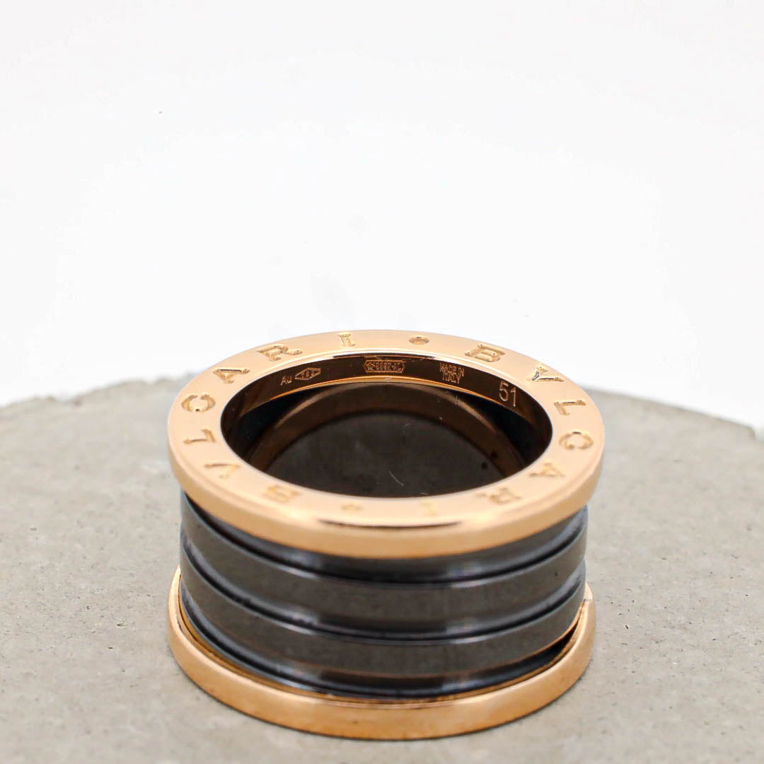 Bulgari B Zero 4 Band Ring Keramik Rosegold 750/18k 51 DifVS AFR1090
