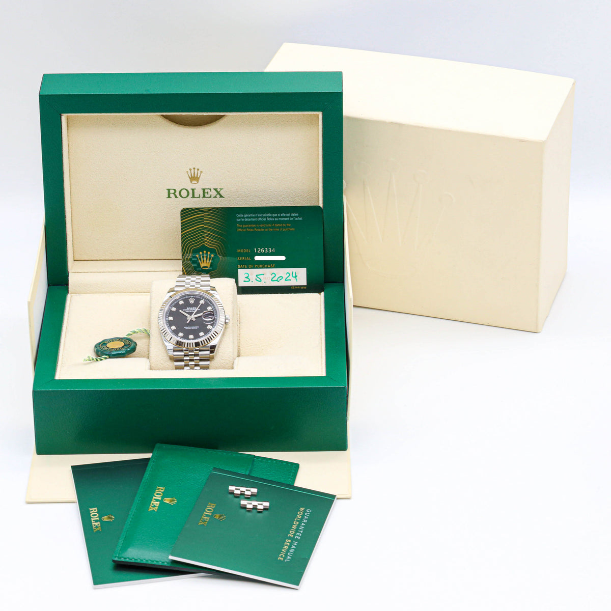 Rolex Datejust 41 126334 Black Diamond Dial Jubilee