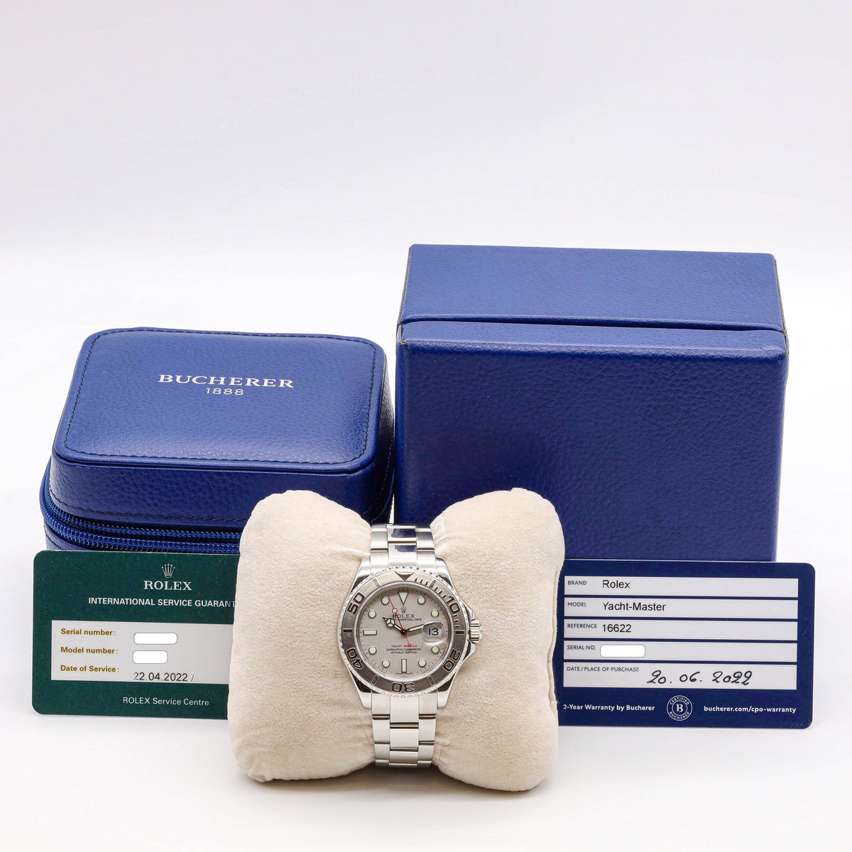 Rolex Yacht-Master 40 16622 Edelstahl/Platin Service Karte 04/22