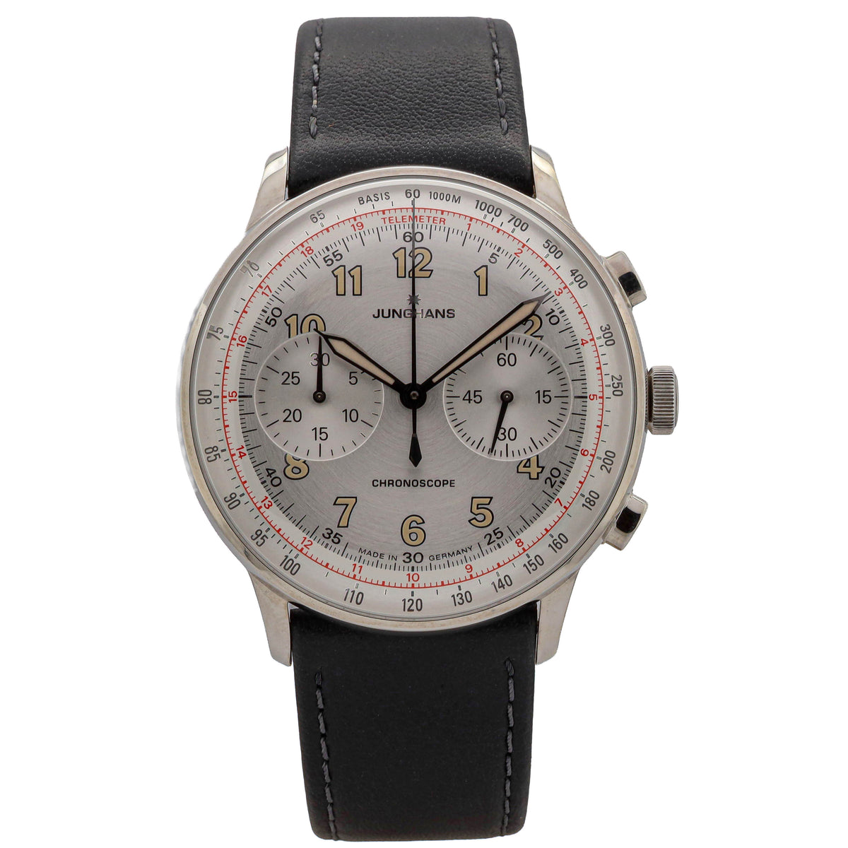Junghans Meister Telemeter Chronoscope 40,8 27/3380.02 10/25 Restgarantie Neu