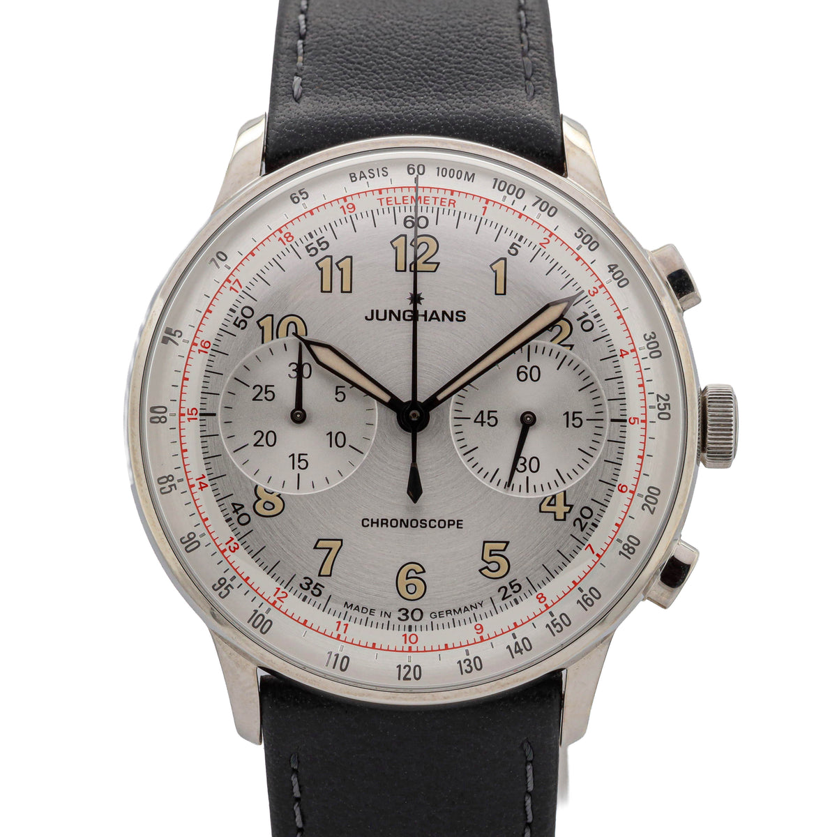 Junghans Meister Telemeter Chronoscope 40,8 27/3380.02 10/25 Restgarantie Neu