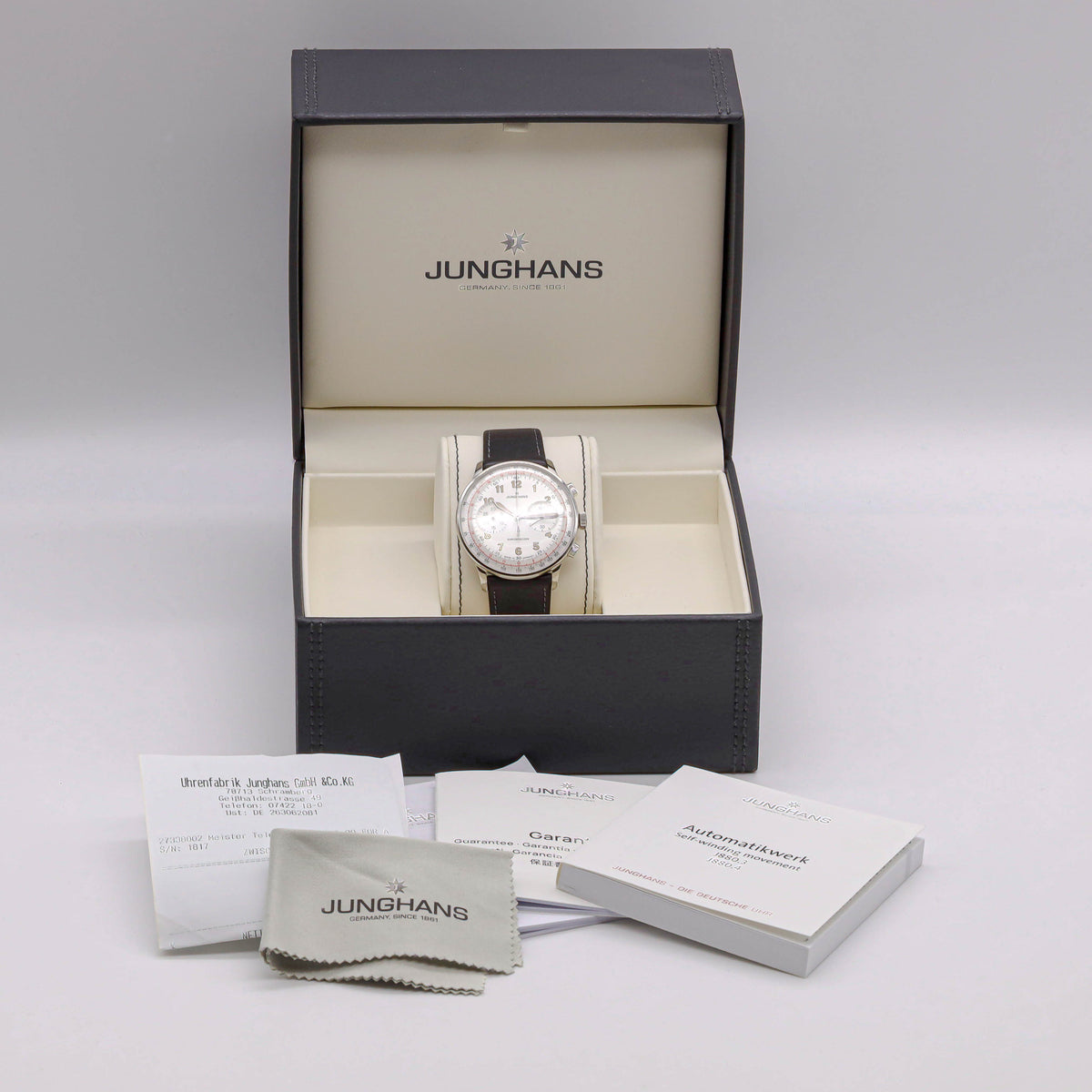 Junghans Meister Telemeter Chronoscope 40,8 27/3380.02 10/25 Restgarantie Neu