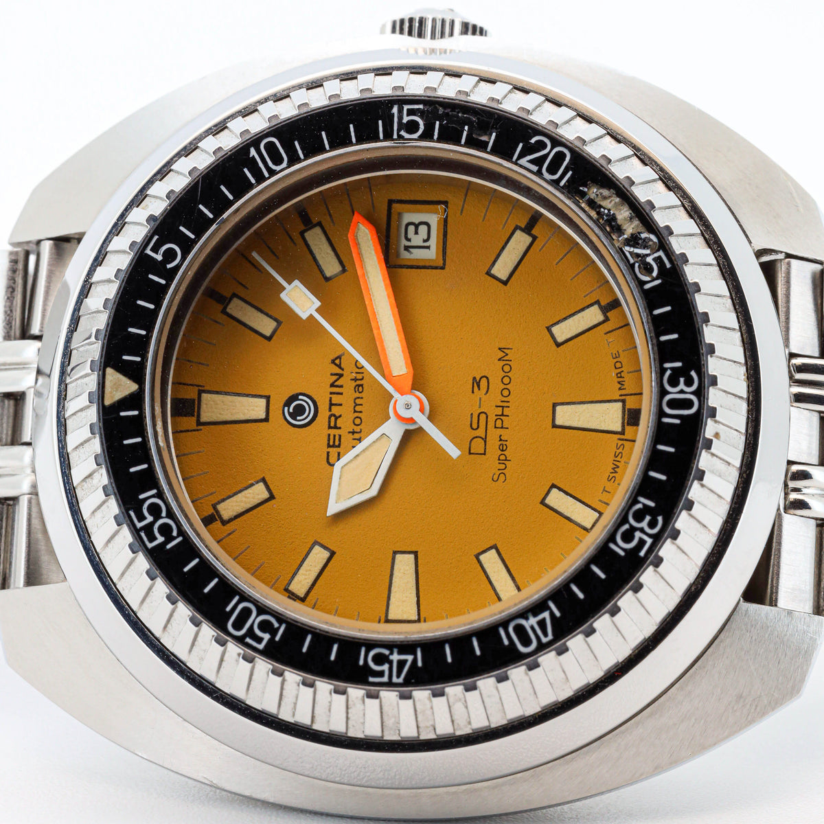 Certina DS DS-3 Super PH 1000M Vintage Diver Yellow
