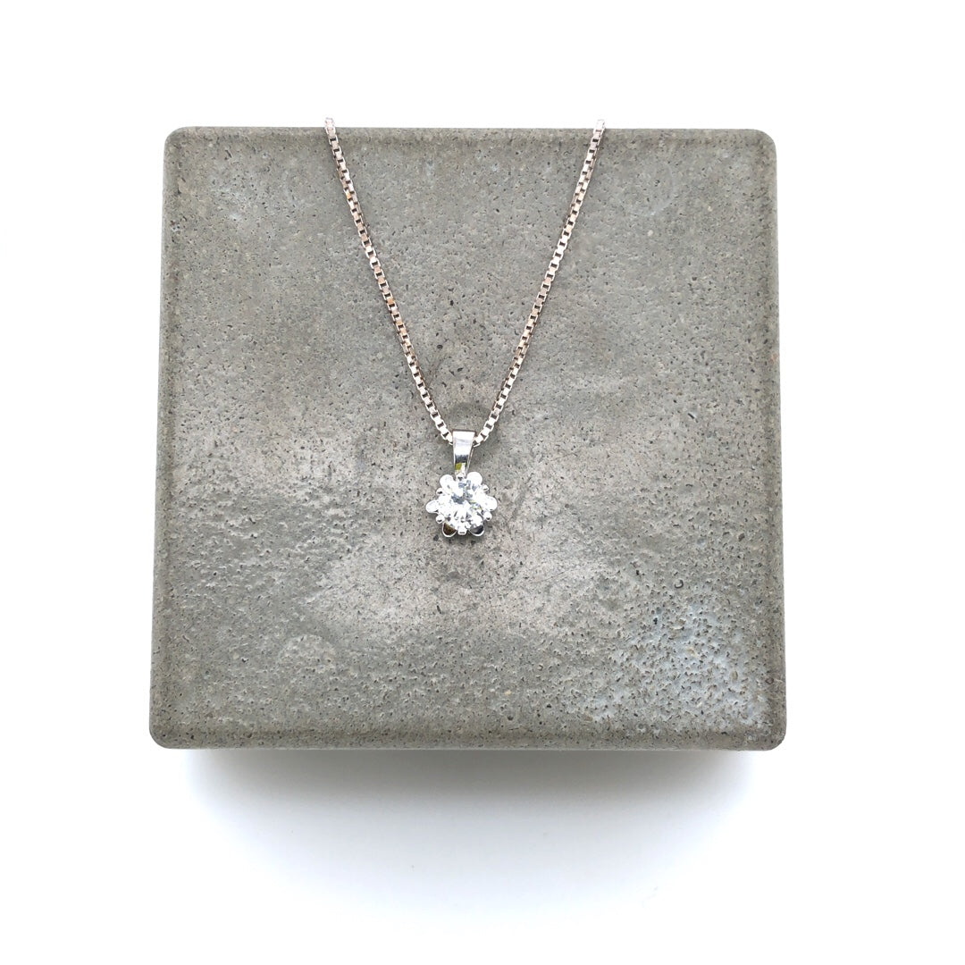 Solitär Kette mit Anhänger Weißgold 333 mit Brillant