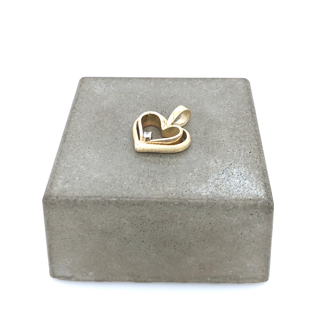 Herz-Anhänger Tricolor Gold 585